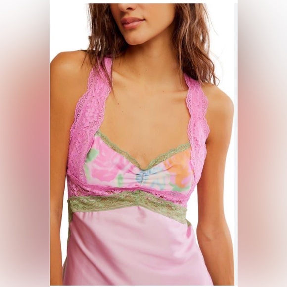 FREE PEOPLE Just Dreamy Maxi Slip dress pink size large - Picture 6 of 15